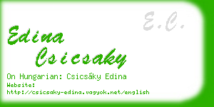 edina csicsaky business card